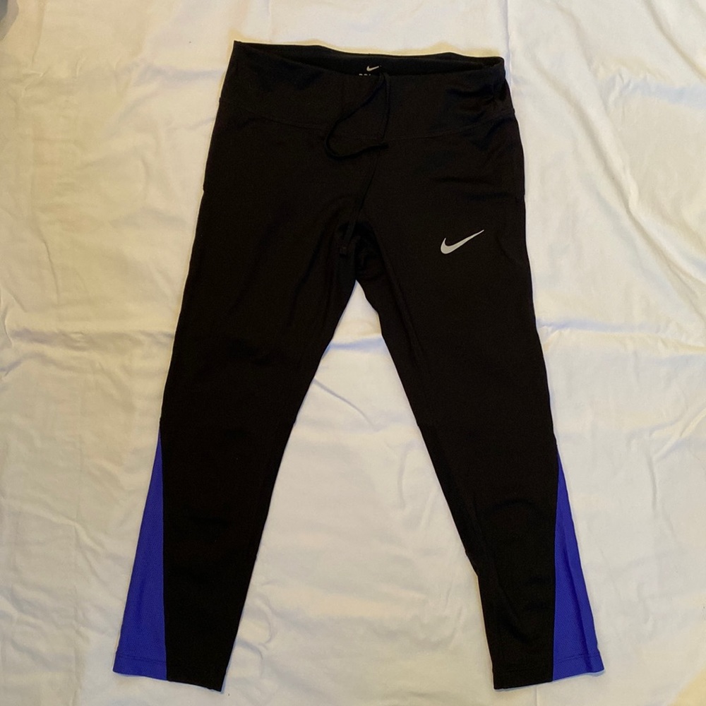 Dri-fit Nike leggings with blue mesh accent 2/$20
